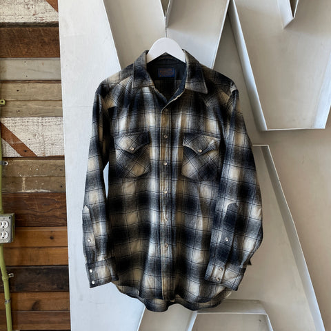 70's Pendleton Western Flannel - Large