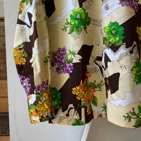 70’s Art Nouveau Cigarette Shirt - Medium