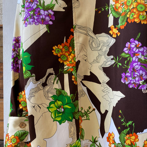 70’s Art Nouveau Cigarette Shirt - Medium