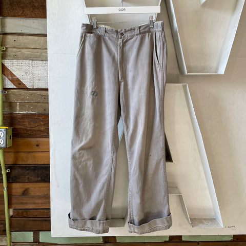 50’s Thrashed & Repaired Sail Cloth Trousers - 31” x 27”
