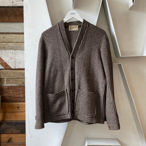 40’s Revere Houndstooth Wool Cardigan - Medium