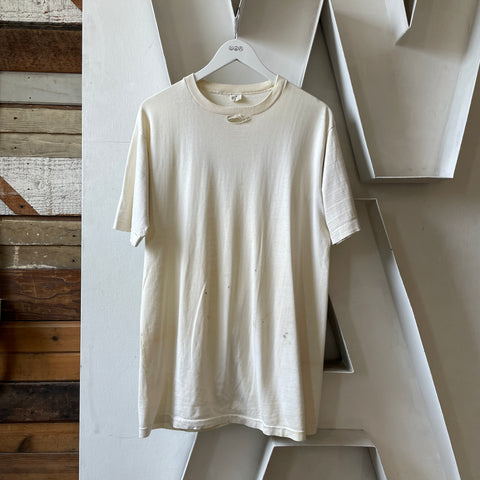 60’s Towncraft Thrashed White Tee - Large