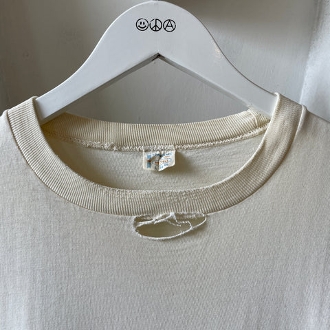 60’s Towncraft Thrashed White Tee - Large