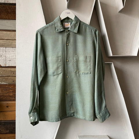 60’s Rayon Button-Up Shirt - Medium