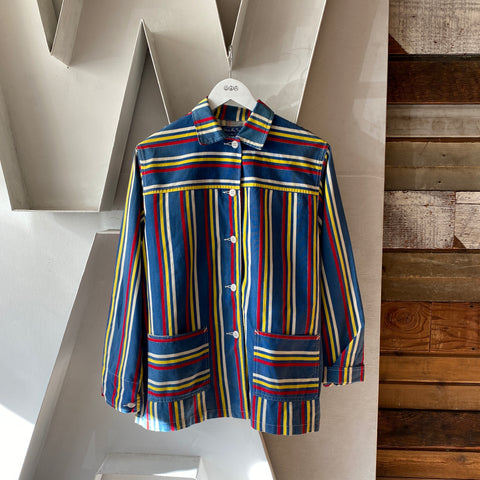 70’s White Stag Striped Chorecoat - Large