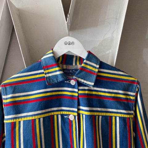 70’s White Stag Striped Chorecoat - Large