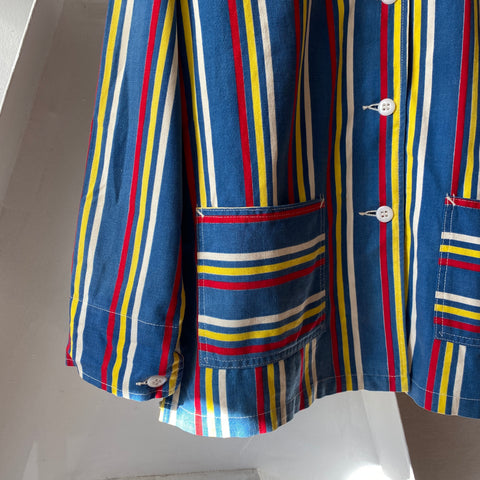 70’s White Stag Striped Chorecoat - Large