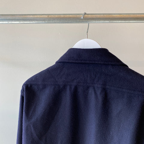 70’s Navy Button-Up - Medium