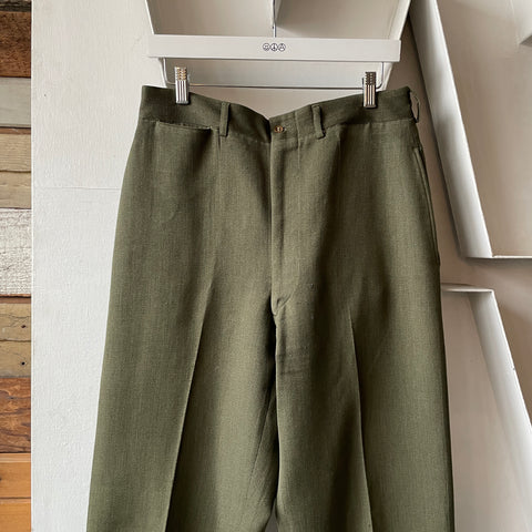 50’s Tailored Green Trousers - 31” x 31.5”