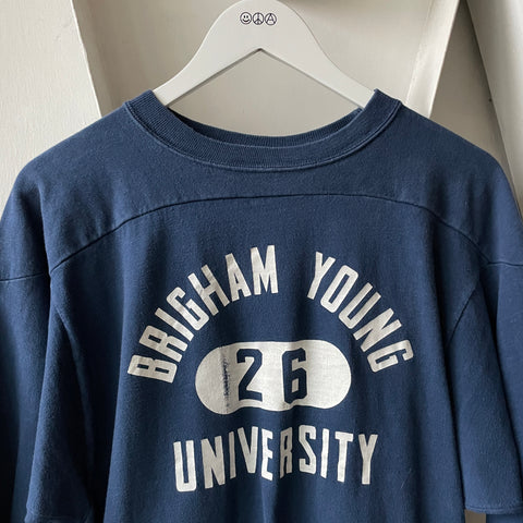 70’s Champion Blue Bar Football Tee - XL