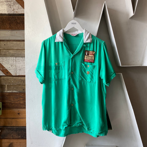 60's Rayon Bowling Shirt - Medium