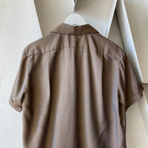 60’s Herringbone Gabardine Loop Collar - Medium
