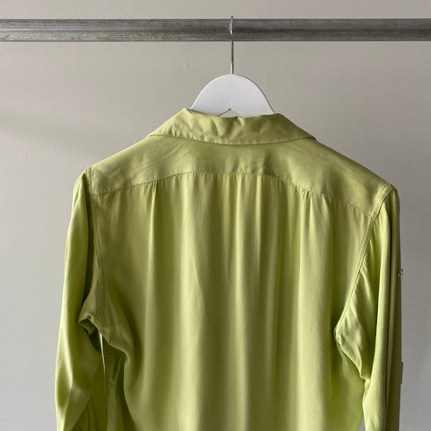 60's Frozen Yellow Rayon Shirt - Medium