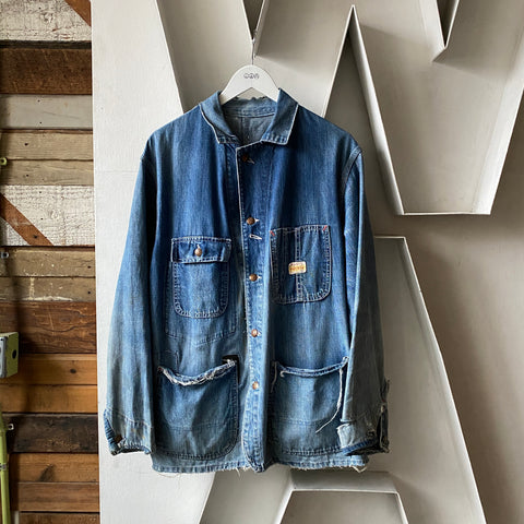 60's Penney's Pay-Day Denim Chore Coat - Large
