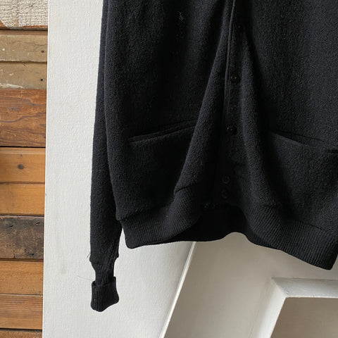 80's Pendleton Black Wool Cardigan - XXL