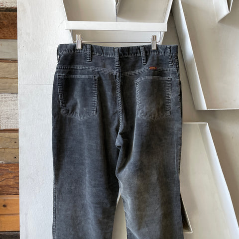 70’s Rustler Grey Straight Leg Cords - 33.5” x 31”