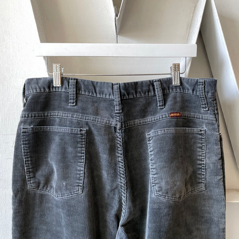 70’s Rustler Grey Straight Leg Cords - 33.5” x 31”