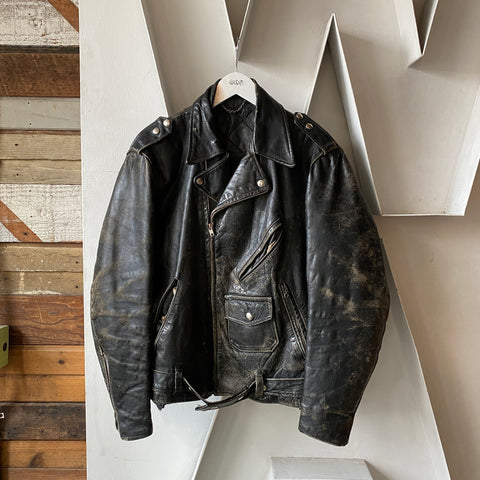 70’s Leather Moto Jacket - Large