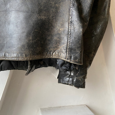 70’s Leather Moto Jacket - Large