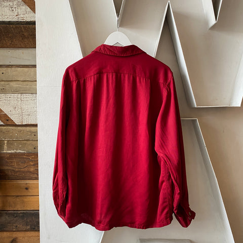 60's Rayon Button up - Medium