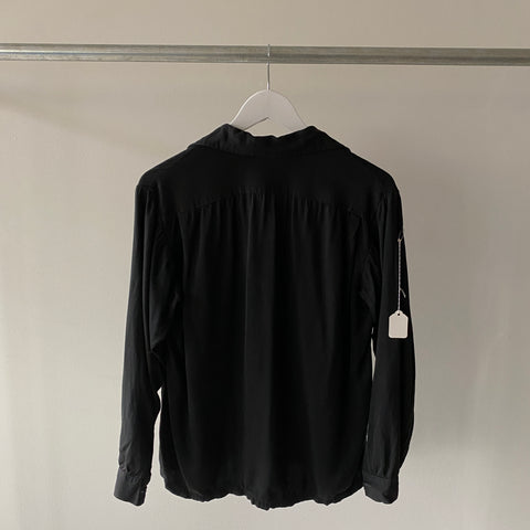 50's/60's Black Gabardine Shirt - Medium