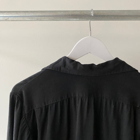 50's/60's Black Gabardine Shirt - Medium
