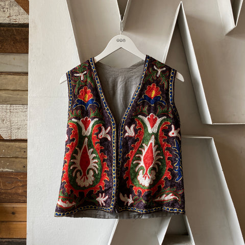 70's Embroidered Vest - Small