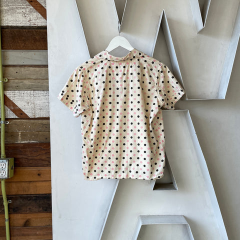 50’s Polka Dot Pajama Shirt - Small