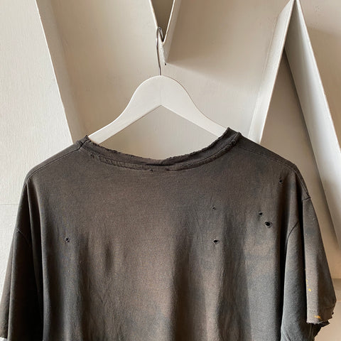 80's Thrashed Black Pocket Tee - Large