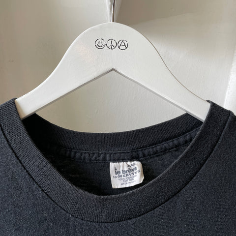 80’s Black Blank Pocket Tee - Large