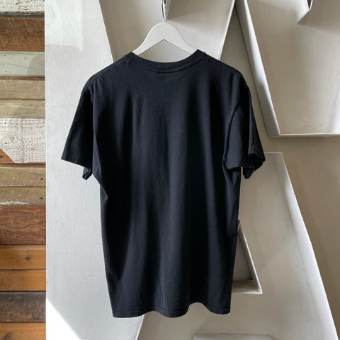 80’s Black Blank Pocket Tee - Large