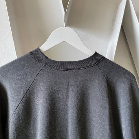80’s Black Faded Crewneck - Large