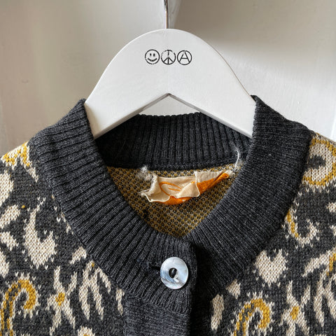 60’s Paisley Wool Cardigan - Small