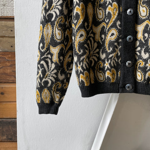 60’s Paisley Wool Cardigan - Small