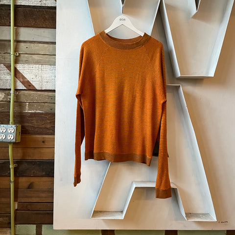 60’s Striped Knit Crewneck Sweatshirt - Large