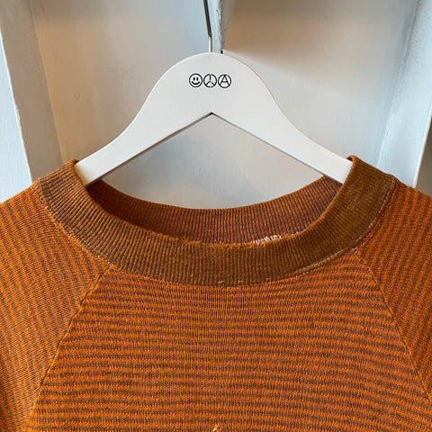 60’s Striped Knit Crewneck Sweatshirt - Large