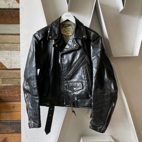 60’s Excelled Horse Hide Biker Jacket - Medium