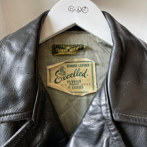60’s Excelled Horse Hide Biker Jacket - Medium