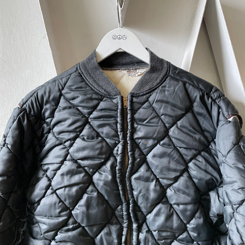 60’s Black Quilted Liner Jacket - Medium