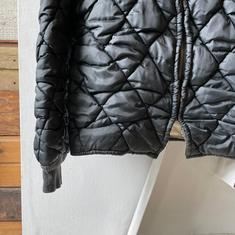 60’s Black Quilted Liner Jacket - Medium