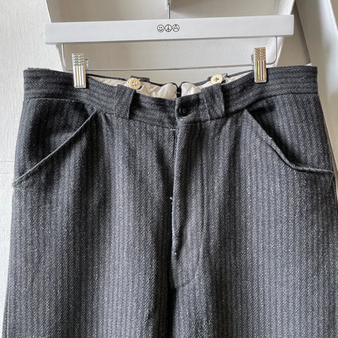 40’s Striped Wool Trousers - 34” x 27”