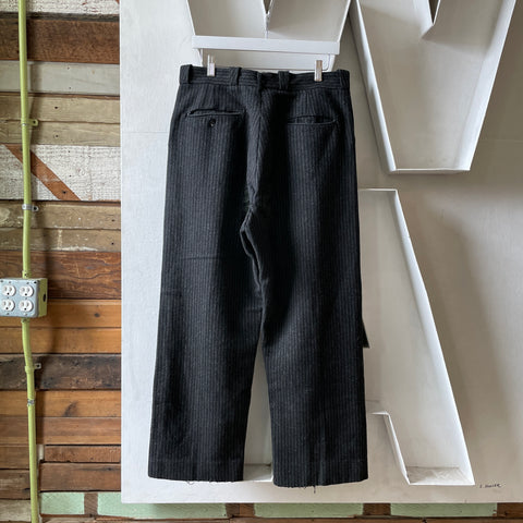 40’s Striped Wool Trousers - 34” x 27”