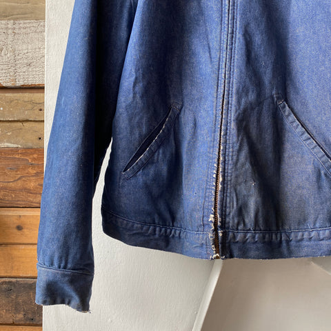 70's Blanket Lined Denim Jacket - XL