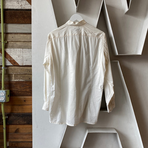 80's YSL Mandarin Collar Shirt - Large