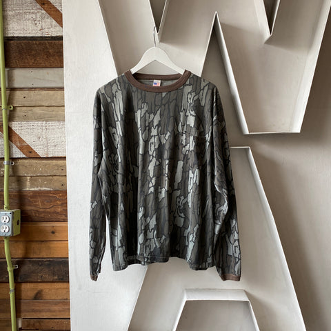 90's Camo Long Sleeve Tee - XL