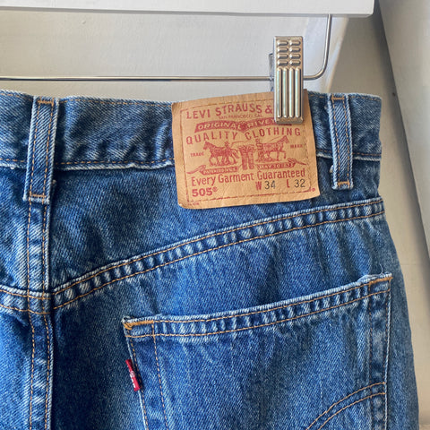 90's Levi's 505 Denim - 32" x 33.5"