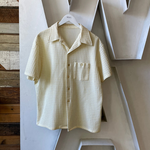 70’s Knit Short Sleeve Button Up - XL