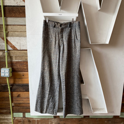 70's Tweed Flare Trousers - 30” x 29”