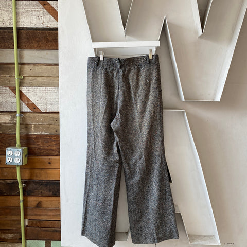 70's Tweed Flare Trousers - 30” x 29”
