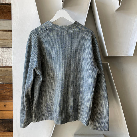 50’s Wool Herringbone Cardigan - Large